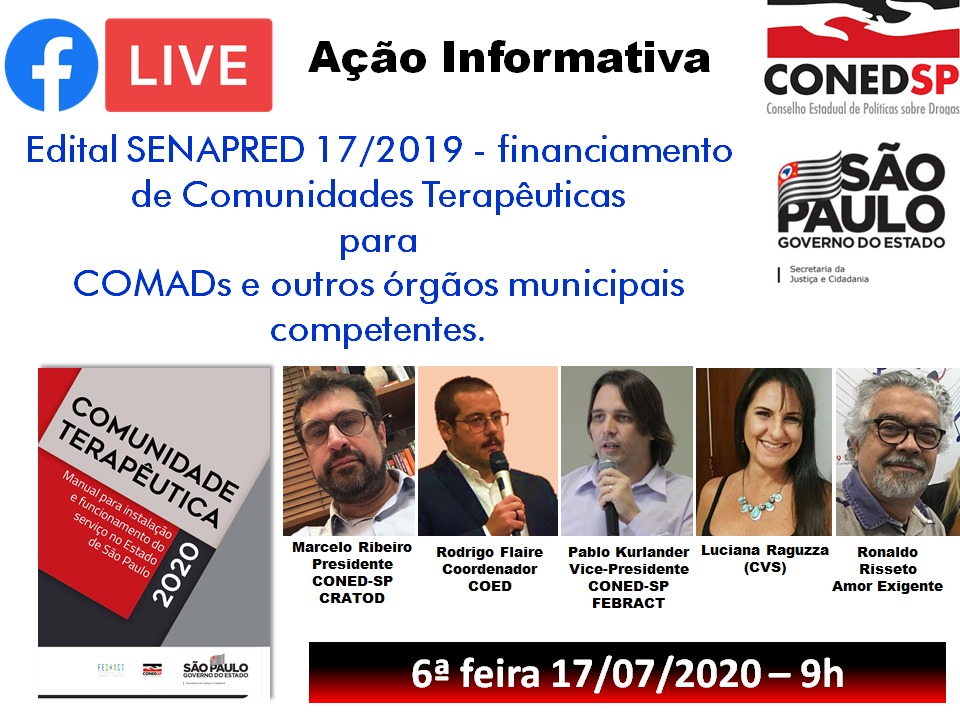Coned promove live sobre ação afirmativa- Edital Senapred